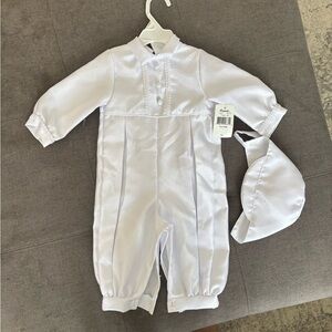 KEEPSAKE the Label Classic White baptism outfit with hat.